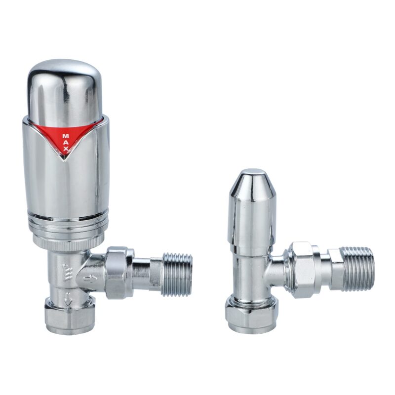 Chrome Thermostatic Angled Valve