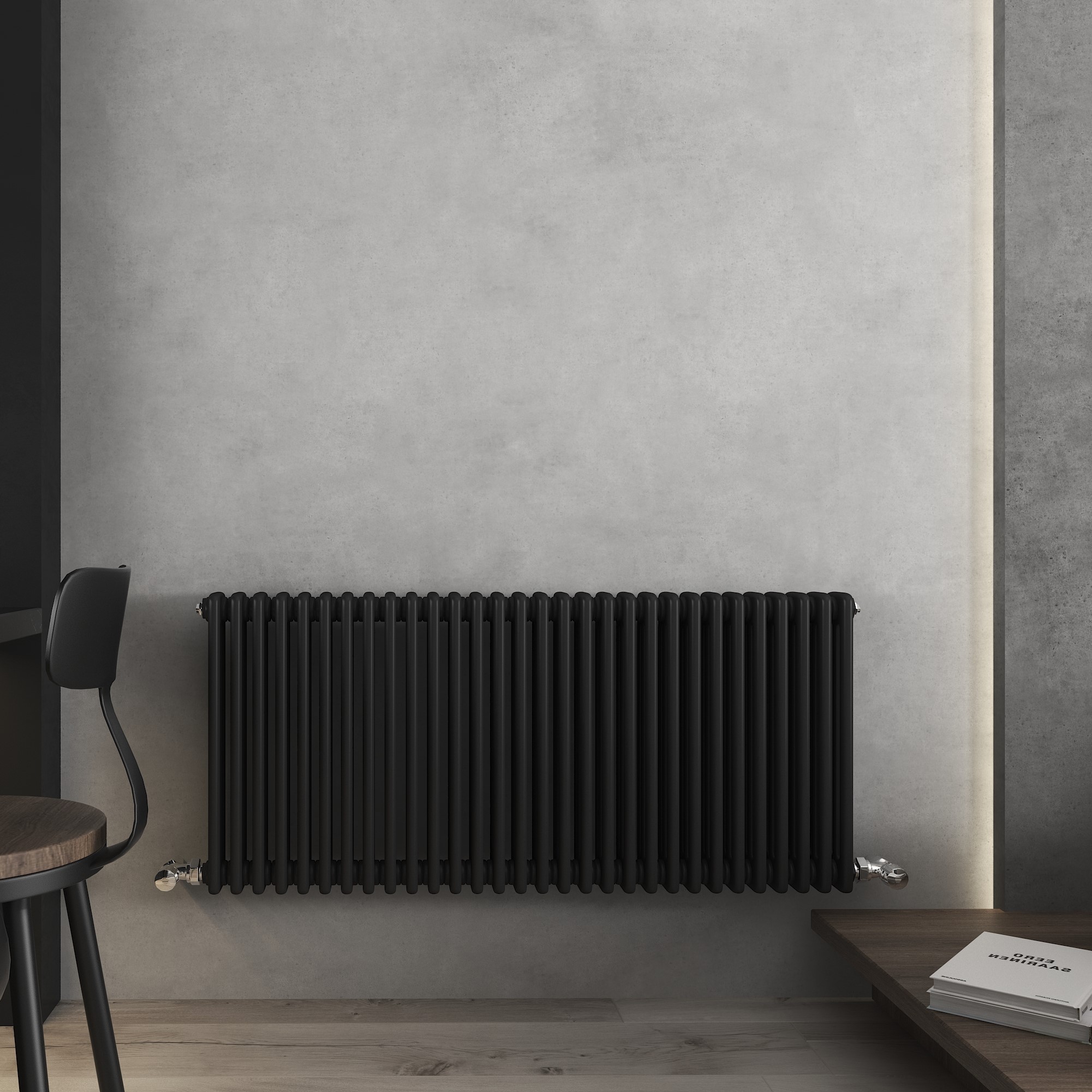 Vintage Column Horizontal Radiator Black